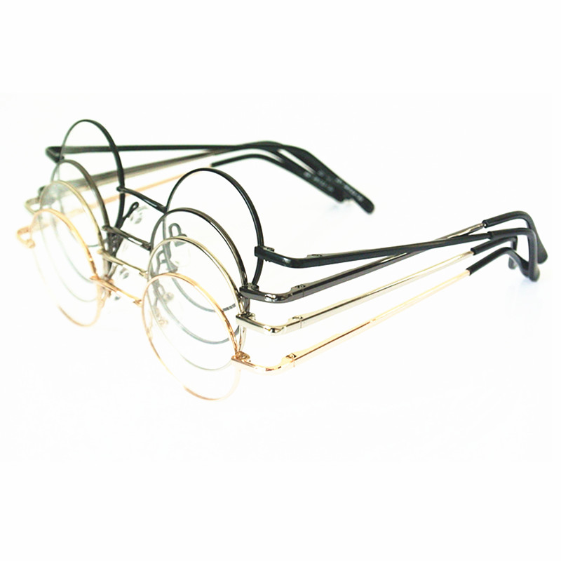 Petites montures de lunettes rondes vintage des années 60, lunettes RX, lunettes avec lentilles transparentes personnalisées, charnières à ressort, myopie, 38mm