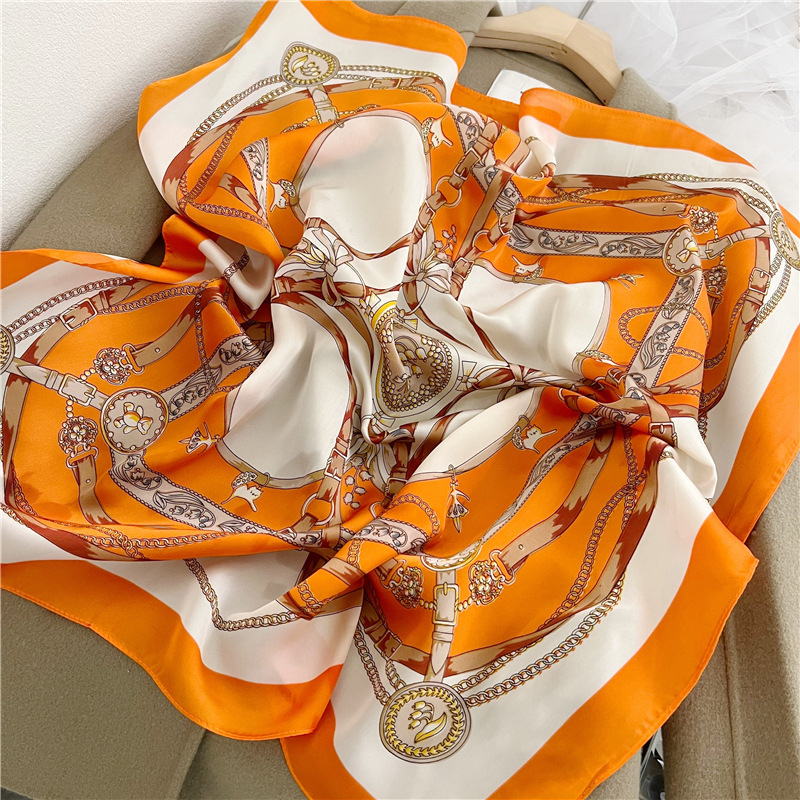 Écharpe à quatre coins en soie pour femmes, écharpe imprimée en satin, bandeau, sac à bandoulière drapé pour cheveux pour femmes, foulard pour femmes, foulard pour la tête, 70 cm