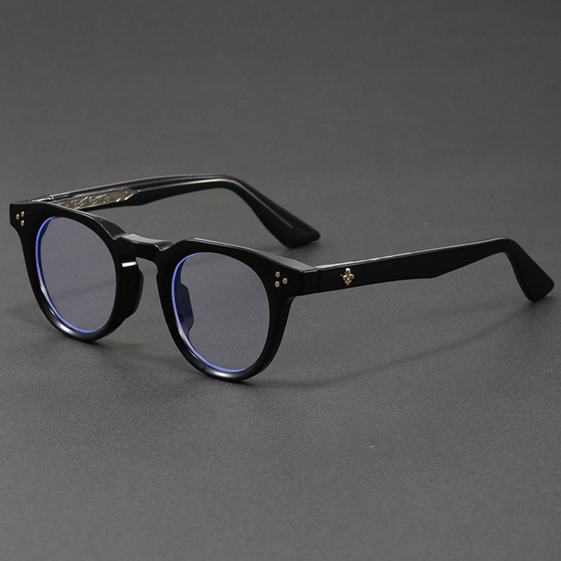 Lunettes anti-lumière bleue rondes tendance, monture épaisse rétro, lunettes optiques pour hommes et femmes, protection UV, lunettes pour ordinateur