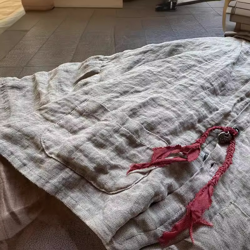 Veste ample à capuche en lin pour femmes, manteau Vintage pour dames, vêtements d'extérieur, printemps été 2025