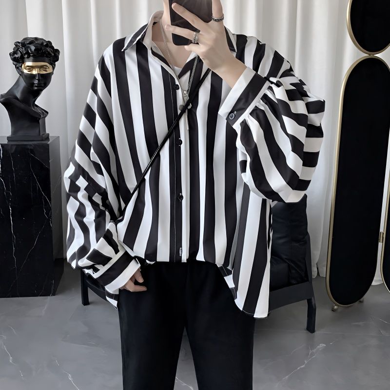 Chemise rayée à manches longues pour hommes, vêtements légers, coupe ample, Style coréen, décontracté, tendance, nouvelle collection