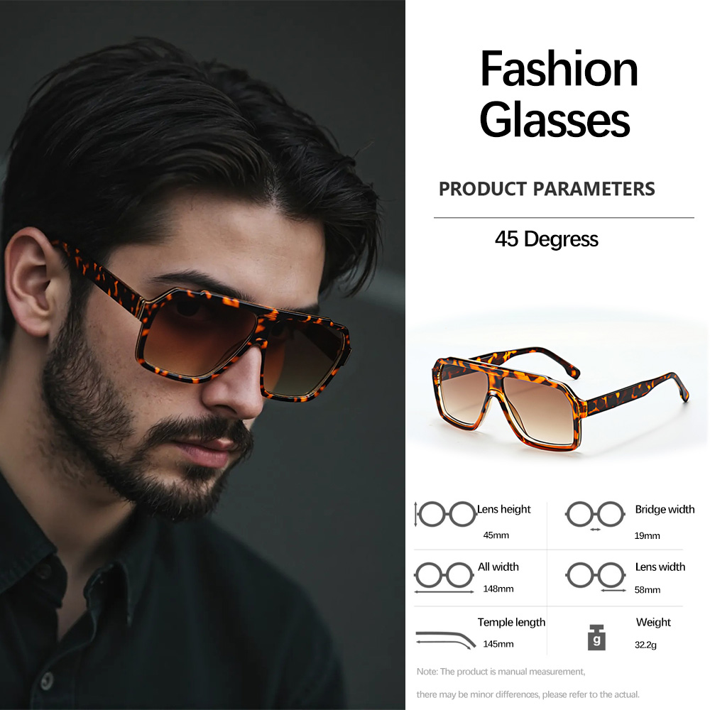 Lunettes de soleil Vintage pour hommes, monture géométrique épaisse, luxueuses, pour affaires, loisirs, double usage, tempérament d'élite urbaine, nouveauté 2025