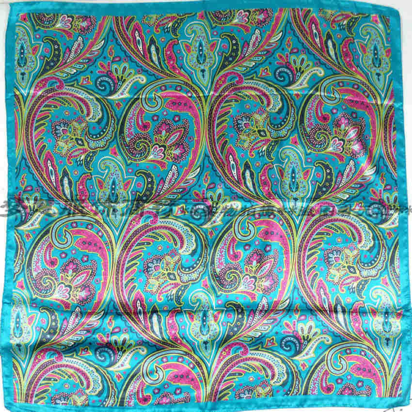 Écharpe en Satin pour femme, grands foulards carrés imprimés Hijabs, écharpe pour femme, châle en soie Polyester violet 90x90cm, printemps et automne