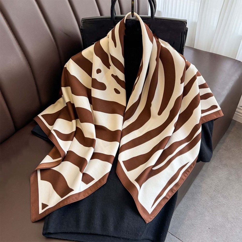 Châle à motifs 90 CM, Foulard carré léger, Protection solaire, Rayures, Foulard de tête carré, Design personnalisé, Respirant