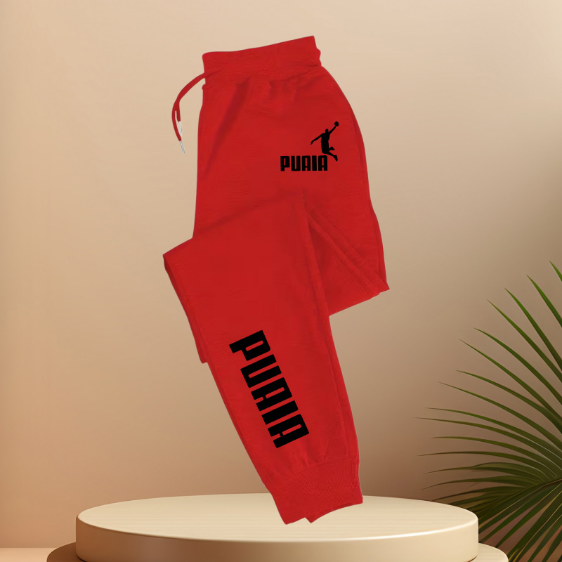 Pantalon de jogging décontracté pour homme avec taille élastique et cordon de serrage - pantalon de sport et décontracté confortable avec impression simple