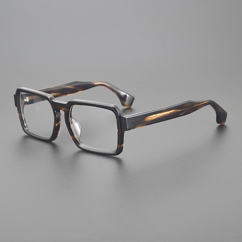 Marque Design à la mode grand carré hommes lunettes Vintage acétate lunettes cadre femmes de haute qualité à la main pleine jante lunettes