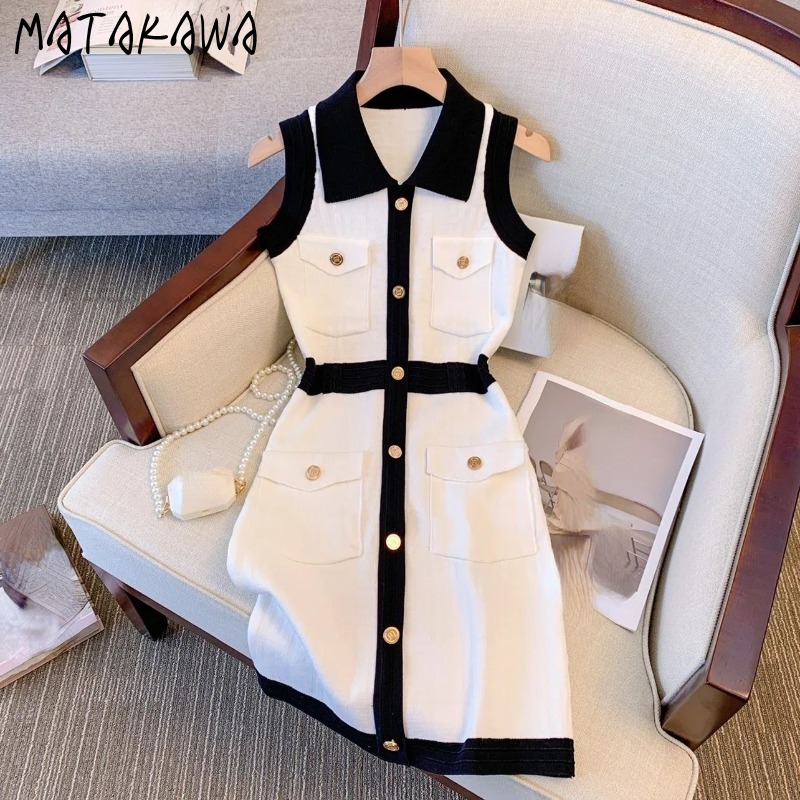Matakawa-Robe courte pour femmes, élégante, printemps, été, éducative, mode coréenne