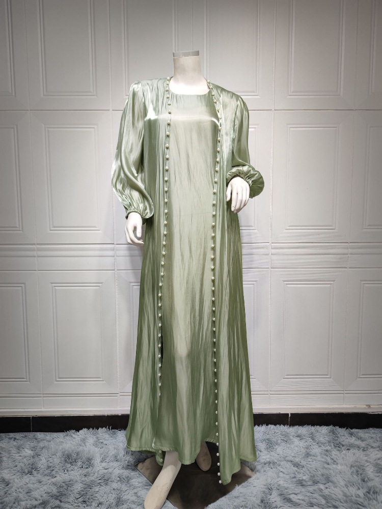 Robe musulmane 2 pièces ensemble Abayas femmes automne élégant fête arabe maroc Hijab Abaya dubaï turquie Islam caftan Musulmane robes