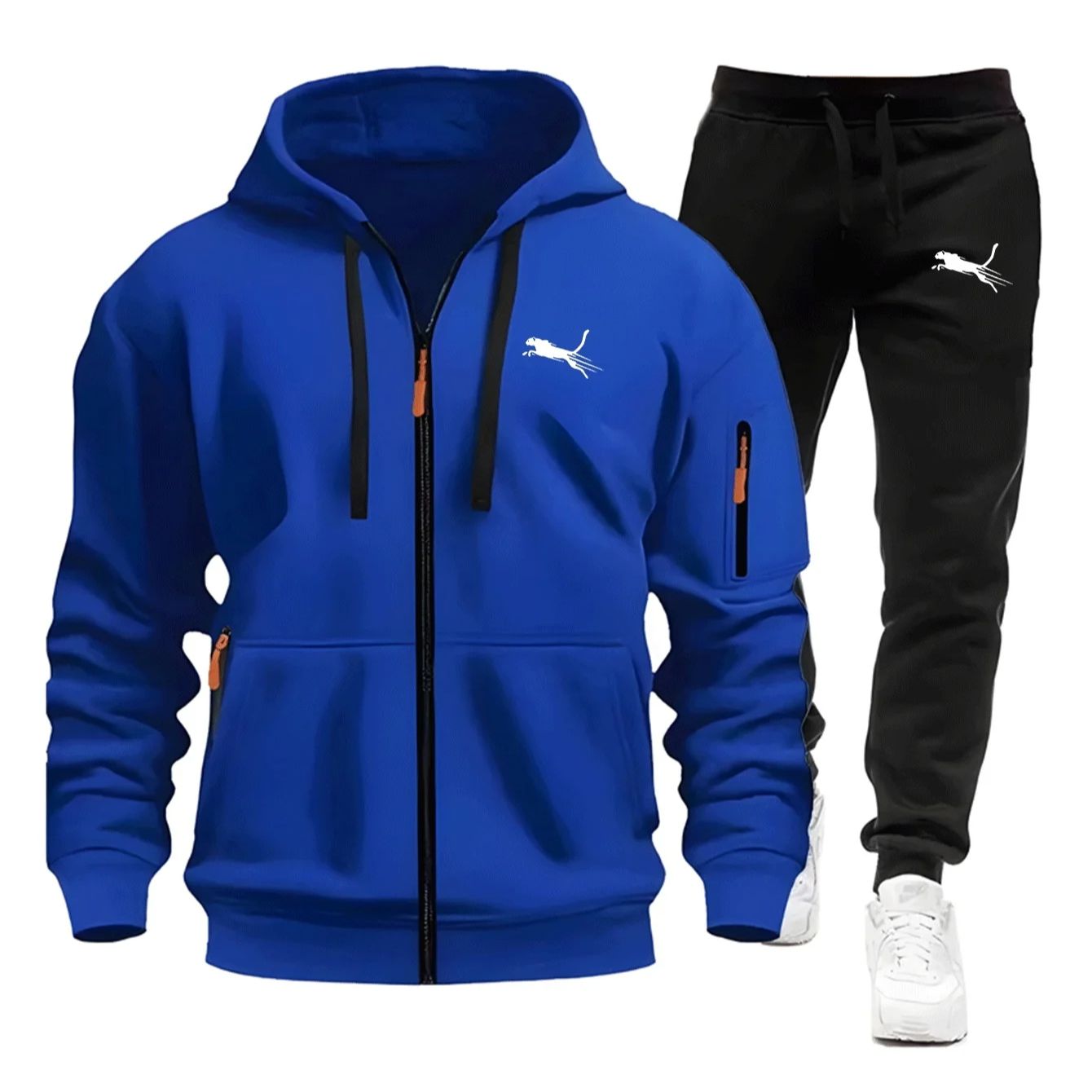 Ensemble de survêtement décontracté pour hommes – Sweat-shirts à capuche zippés de haute qualité pour le quotidien – Collection sport 2026 – Idéal pour le jogging