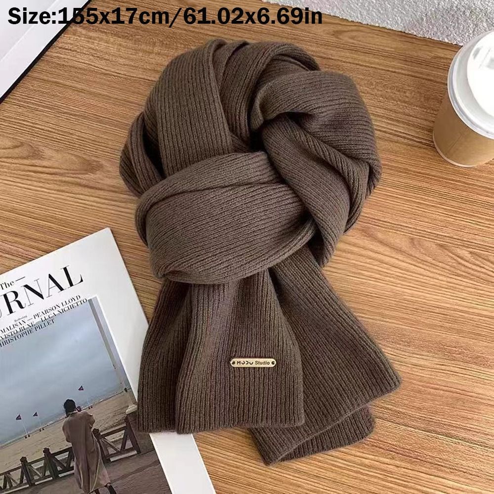 Hiver chaud foulard faux col couleur unie croix écharpe laine épaissir tricot écharpe cou plus chaud femmes filles