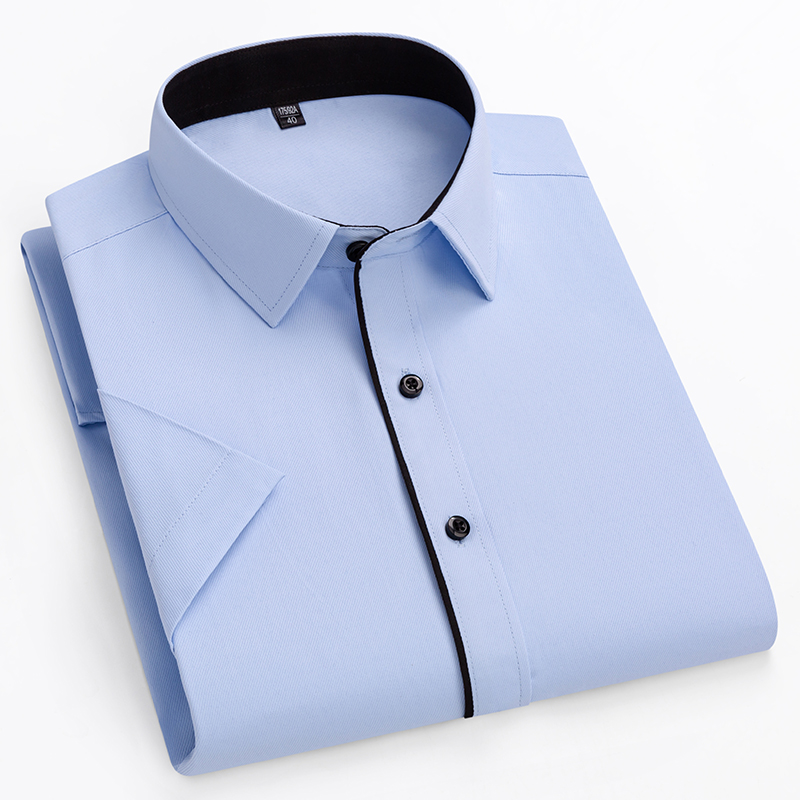 Chemise professionnelle à manches courtes pour homme, tenue décontractée, grande taille, 4XL, 5XL, 6XL, 7XL, 8XL, blanc, bleu, noir, été
