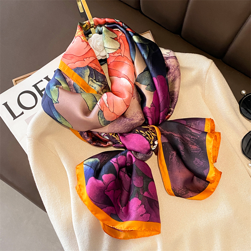 Grand Châle en Satin pour Femme, Hijab Musulman Rond, Étoles de Plage, Bandana, Turban, 180x90cm