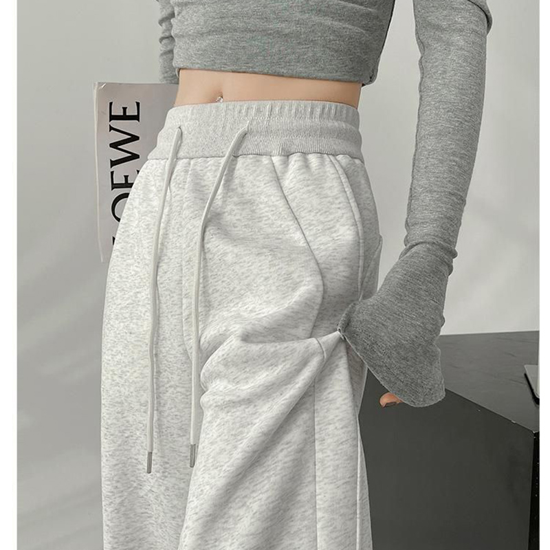 Pantalon classique coréen taille haute pour filles, survêtement à jambes larges, Streetwear, Baggy, décontracté, quotidien