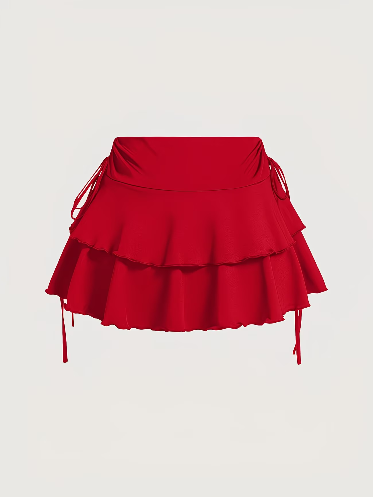 Mini-jupe décontractée à volants et plis pour femmes - Lien latéral à cordon de serrage pour toutes les occasions : tenues quotidiennes, salle de sport, tennis