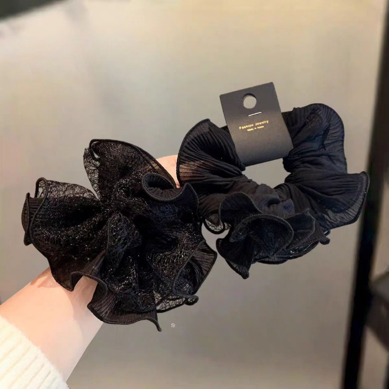 Grands chouchous pour femmes, bandeaux en dentelle, nouveaux élastiques à cheveux en maille, grands attaches-queue de cheval élégants, accessoires capillaires