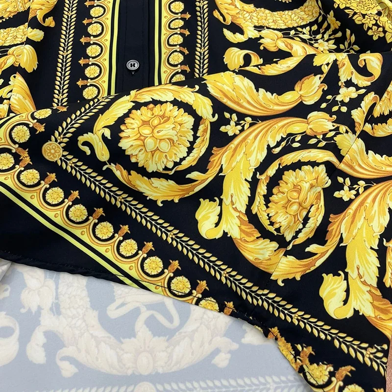 Chemise de Luxe Royale Décontractée pour Homme, Imprimé Floral, Paisley, Baroque, Manga, Longa, ixde Bal