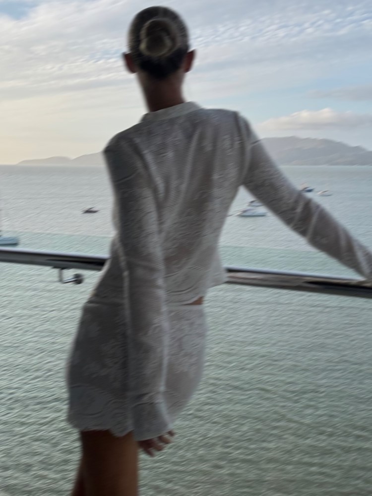 Ensemble 2 pièces en tricot crochet uni à manches longues, paréo de plage, short de plage, vêtements de plage pour femme