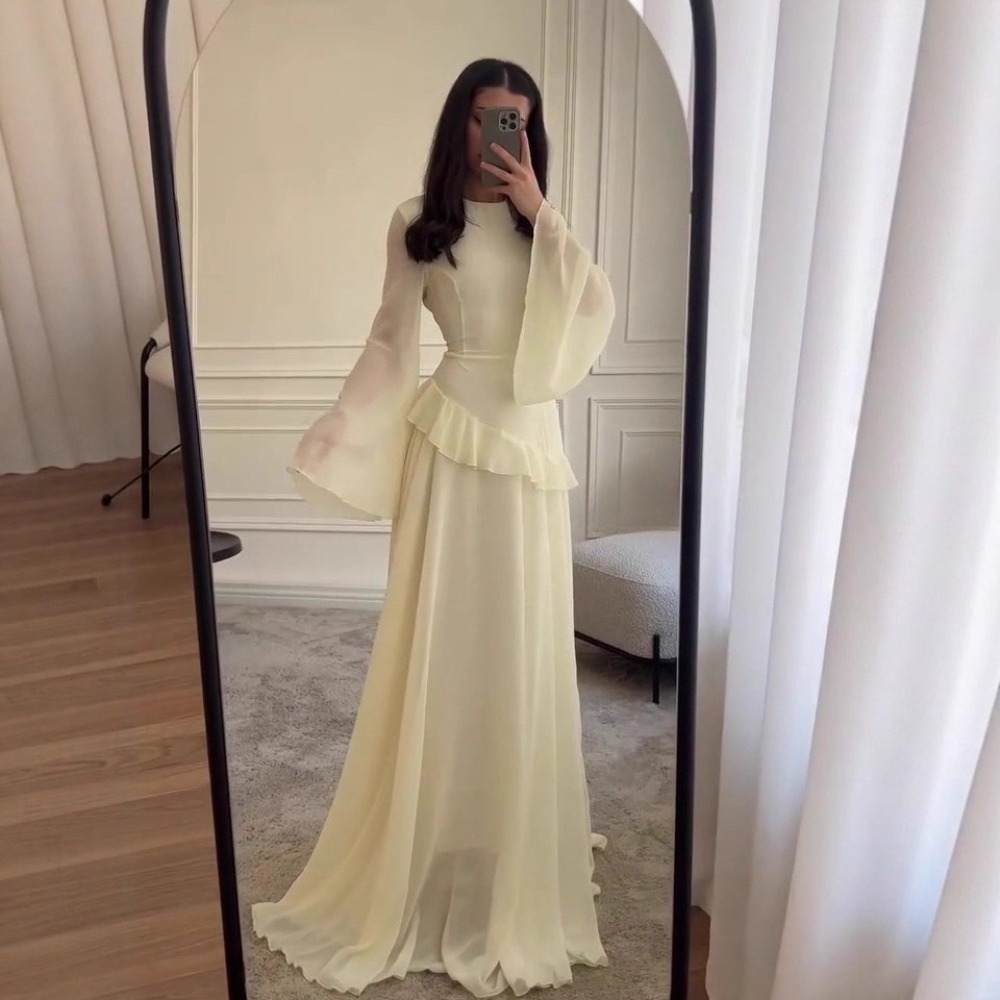 Robe Maxi de soirée pour femmes, coupe cintrée, col rond, manches longues, taille serrée, élégante, automne 2024