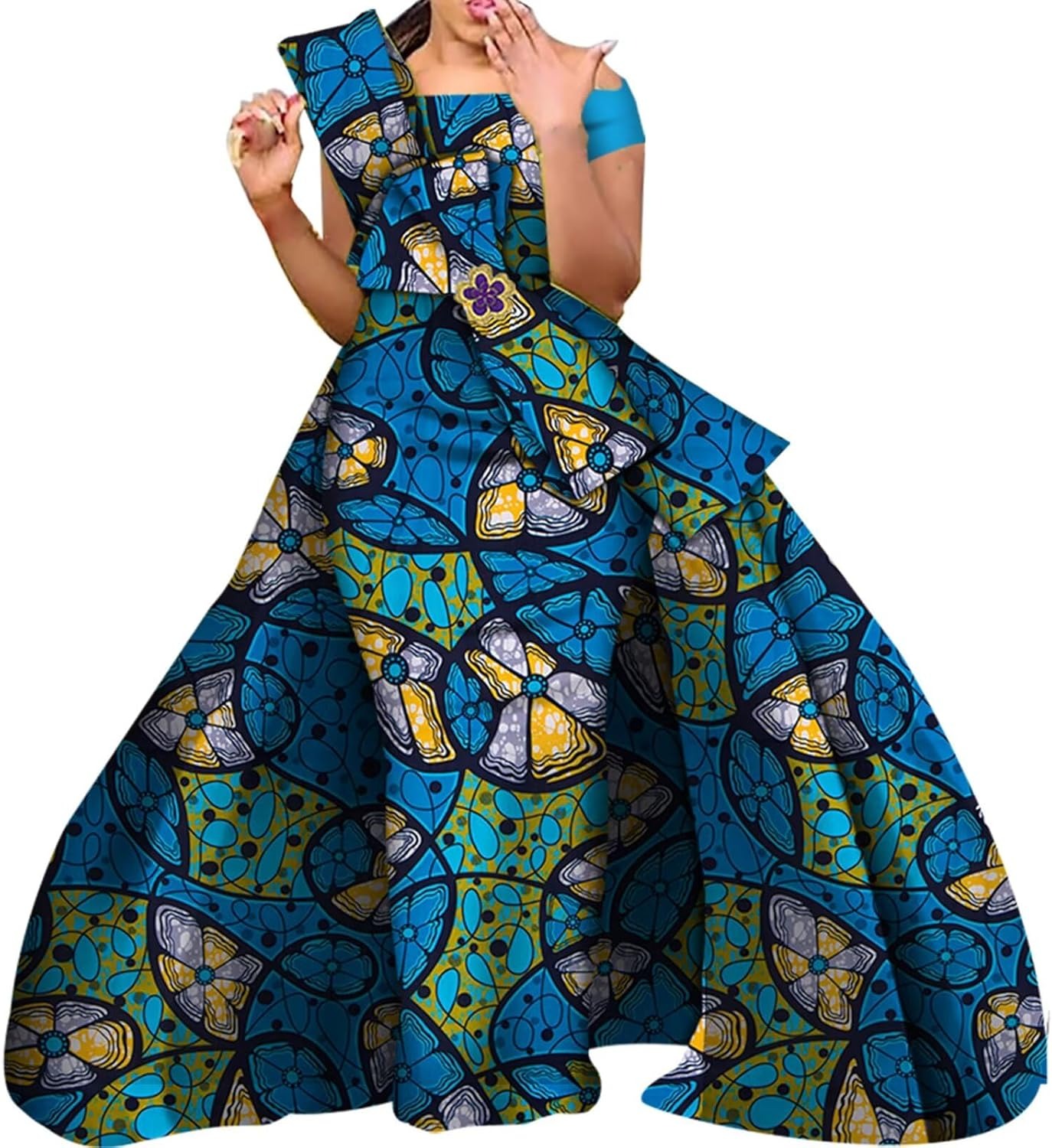 Danshiki-Robes africaines pour femmes, jupe traditionnelle, mode 100% coton, nouvelle conception, robes pour mariage, WY4630