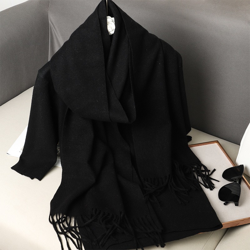 62 couleurs solide femmes hiver écharpe chaud épaissir cachemire châle en plein air mode luxe glands Pashmina dame Wrap coupe-vent foulards