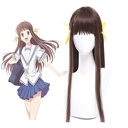 Anime fruits panier Tohru Honda Cosplay Costume perruques longue droite marron fête cheveux accessoires Lolita fille Halloween cheveux synthétiques