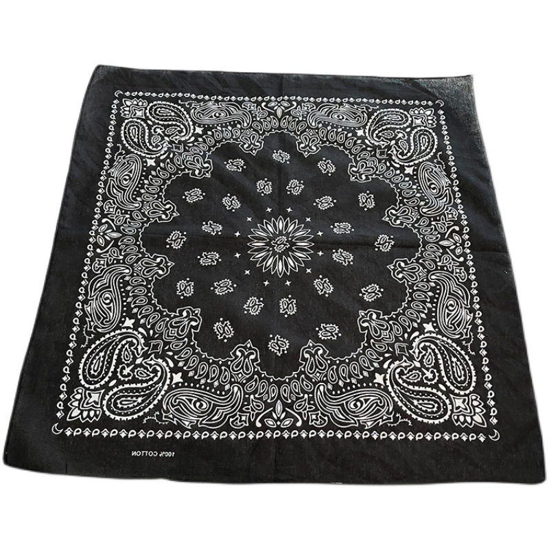 Nouveau Bandana en Coton Paisley Rétro Hip-Hop, Foulard Carré Unisexe, Accessoire de Mode Hip-Hop Street Dance, Foulard de Tête et Accessoire Cheveux/Cou