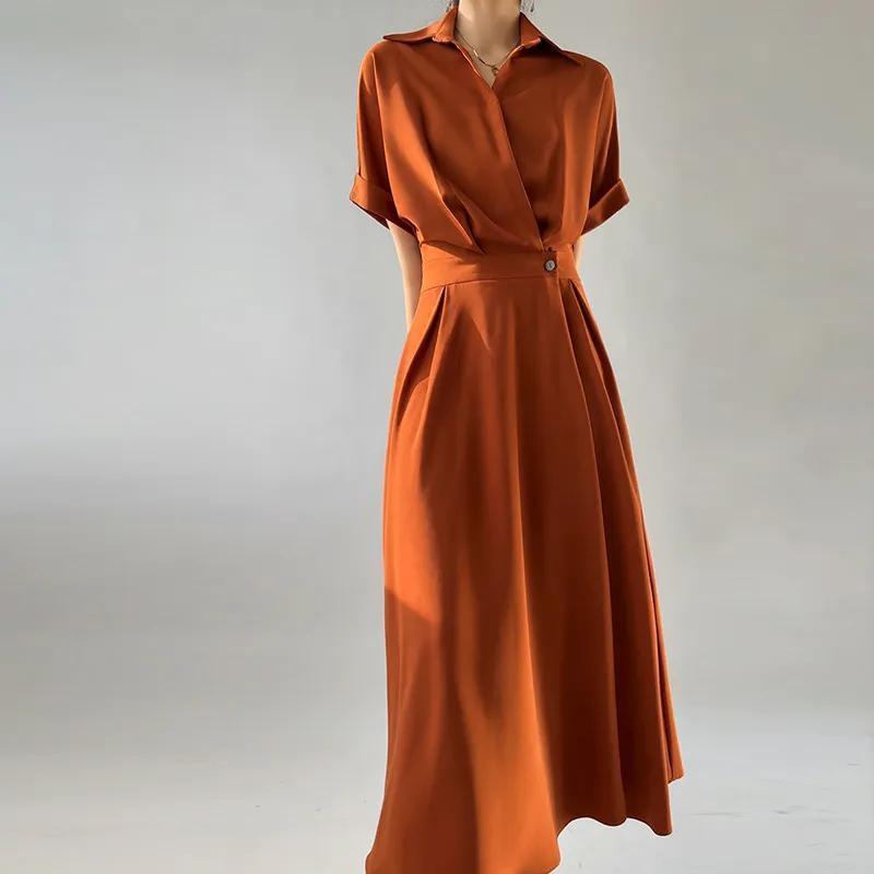 Robe longue fine et élégante pour femme, nouvelle collection été, style français haut de gamme, idéale pour le bureau, vêtements féminins