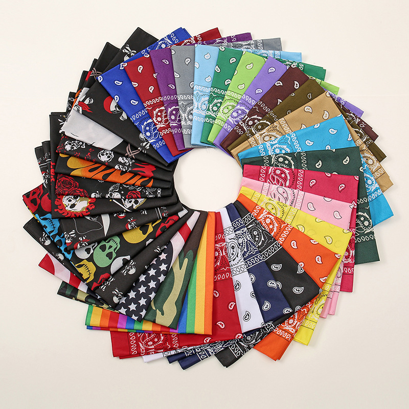 Mode bohème imprimé Bandana bandes de cheveux pour femmes Turban bandeau carré écharpe mouchoir cheveux accessoires Bonnet Hijab