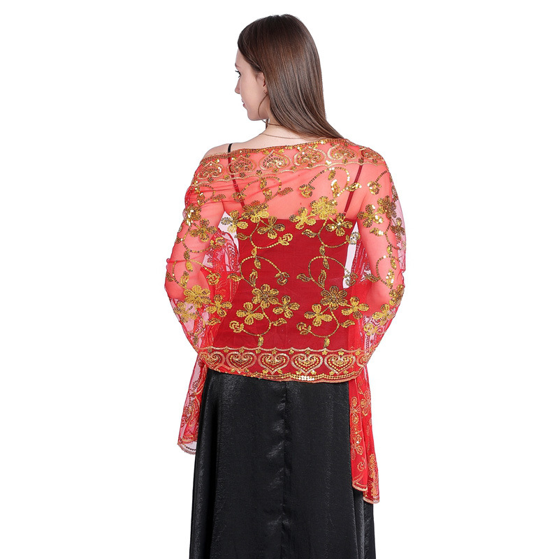 Femmes robe de soirée mariage châle paillettes haussement d'épaules enveloppes 2020 nouveau solide fête châle écharpe gland mariée boléro Cape Mariage haussement d'épaules