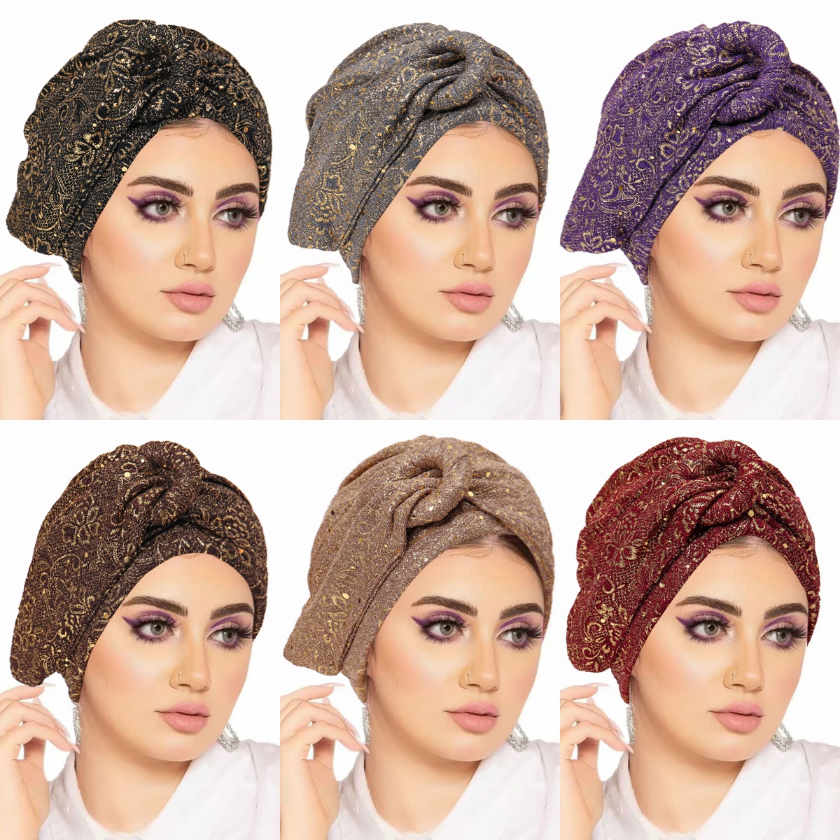 Nouveau Bonnet Hijab Plissé à Nœuds et Paillettes 2026 pour Femmes Musulmanes, Turban Chimio, Foulard pour Perte de Cheveux, Mode Indienne Femme