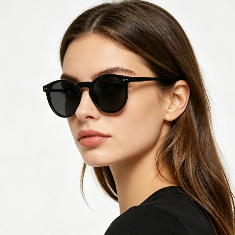 Lunettes de soleil polarisées rondes de luxe pour femmes et hommes, rétro classiques noires, à la mode, pour la conduite, UV400