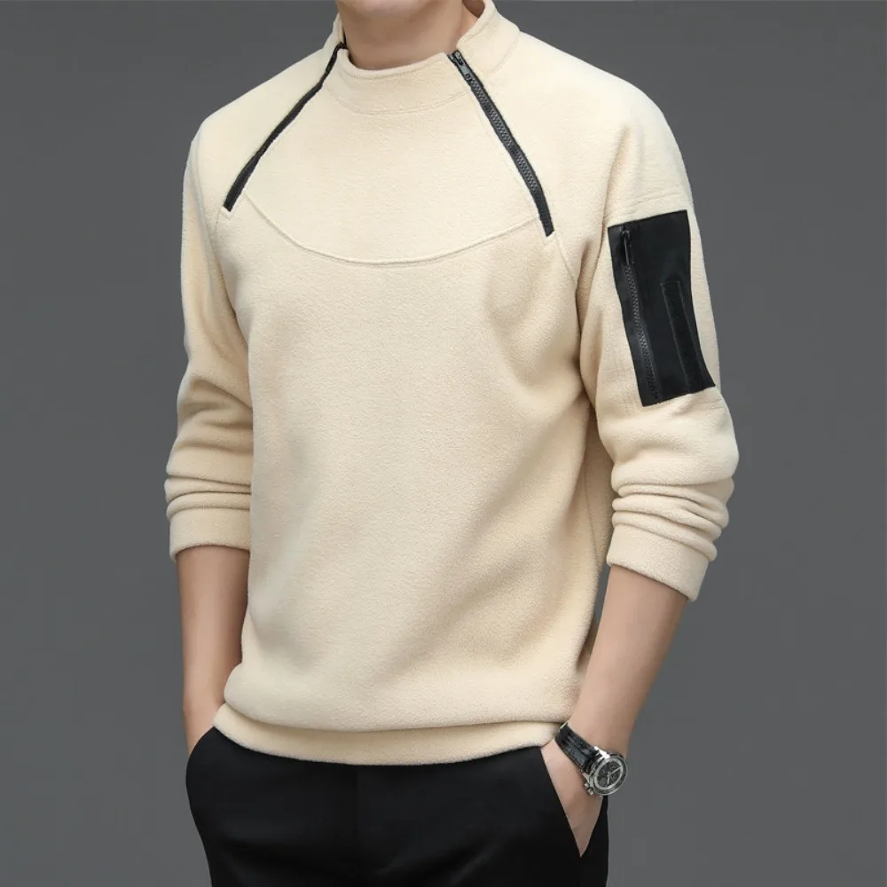 T-shirt à manches longues à col rond pour hommes, sweat-shirts de sport décontractés, chemise légère, haut tendance, printemps et automne
