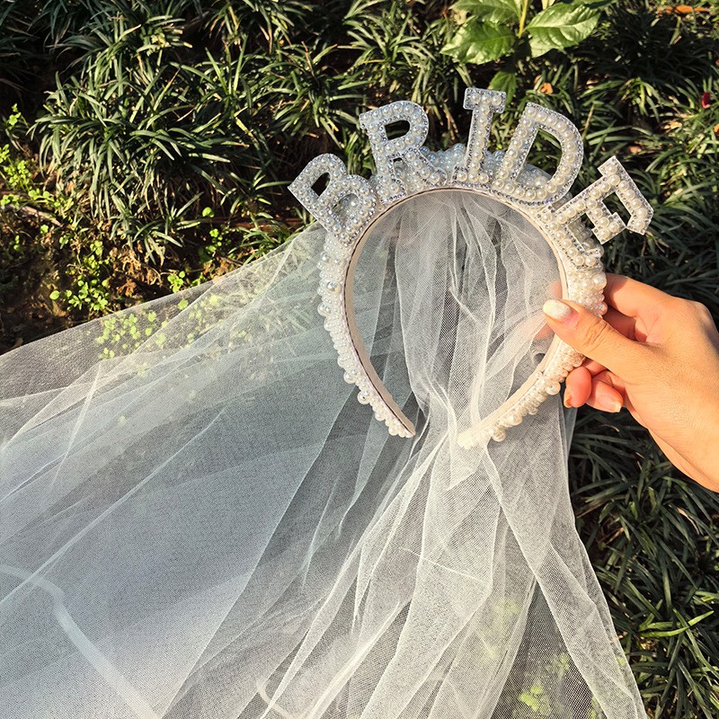 Mariée To Be, bandeau couronne avec voile, accessoires de cheveux de mariée de luxe, cadeau de décoration de dîner de fiançailles