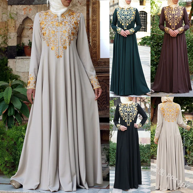 S-5XL dubaï caftan Robe Robe musulmane noir Abaya vêtements islamiques pour les femmes turc Abaya imprimé Robes longue Robe Elbise Abaya