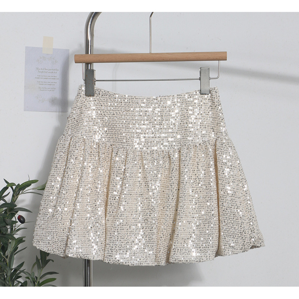 Nouvelle jupe courte trapèze à sequins pour femme, été 2026, sexy, élégante et amincissante