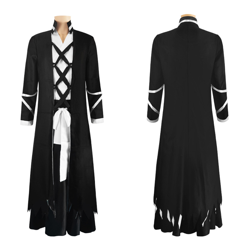 Costume de cosplay BLEACH, uniforme de Shinigami Kurosaki Ichigo, 3 styles de cape Bankai, robe kimono noire basique pour fête de carnaval