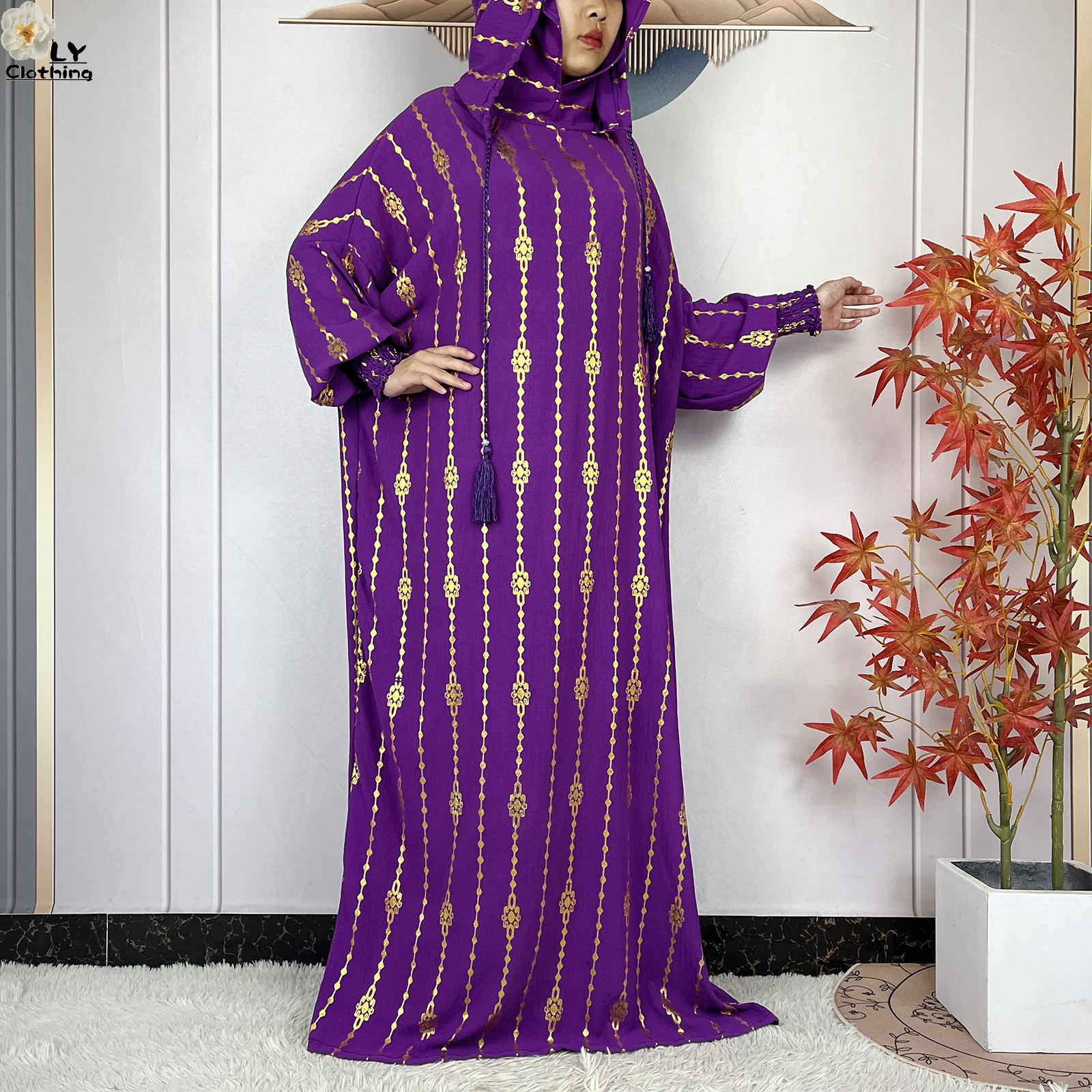 Nouveau manches longues deux chapeaux Abaya lâche musulman Ramadan pour les femmes vêtements de prière dubaï turquie Islam robe caftan africain femmes robe