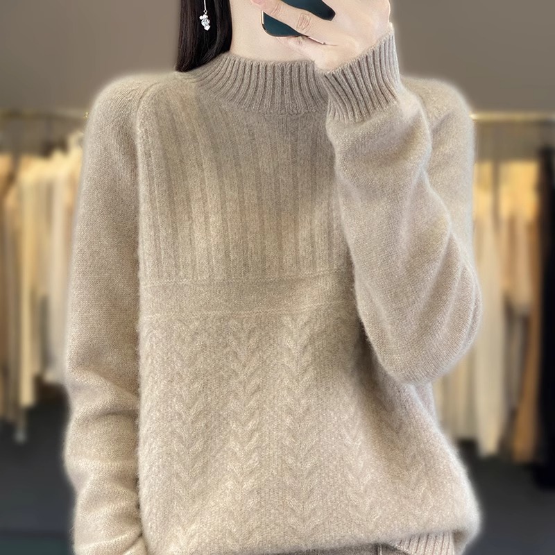 Vêtements d'hiver femme haut col rond doux chaud Pull femmes Pull laine automne à manches longues tricots Pull femme vêtements