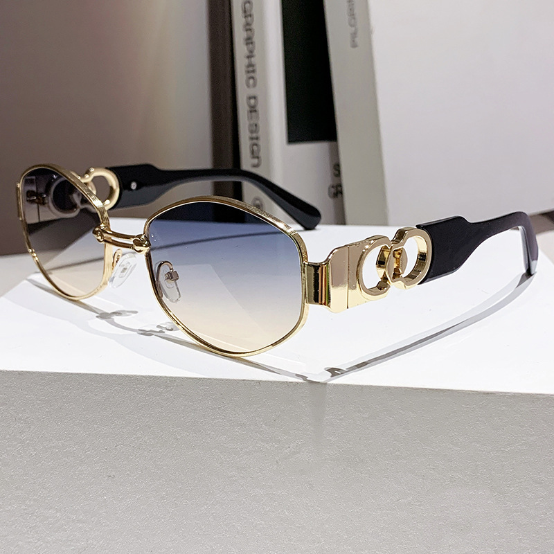 Nouvelles Lunettes de Soleil Métalliques Vintage de Luxe 2026 pour Hommes et Femmes, Mode Unisexe, Marque Designer, Lunettes de Soleil Ovales, Lunettes de Soleil pour Femmes