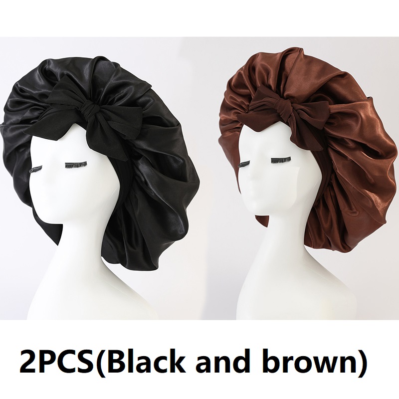 2 pièces injBonnet pour dormir injHat satin chapeau nuit satin nuit pour dormir Bonnets pour femmes DM04-2PCS