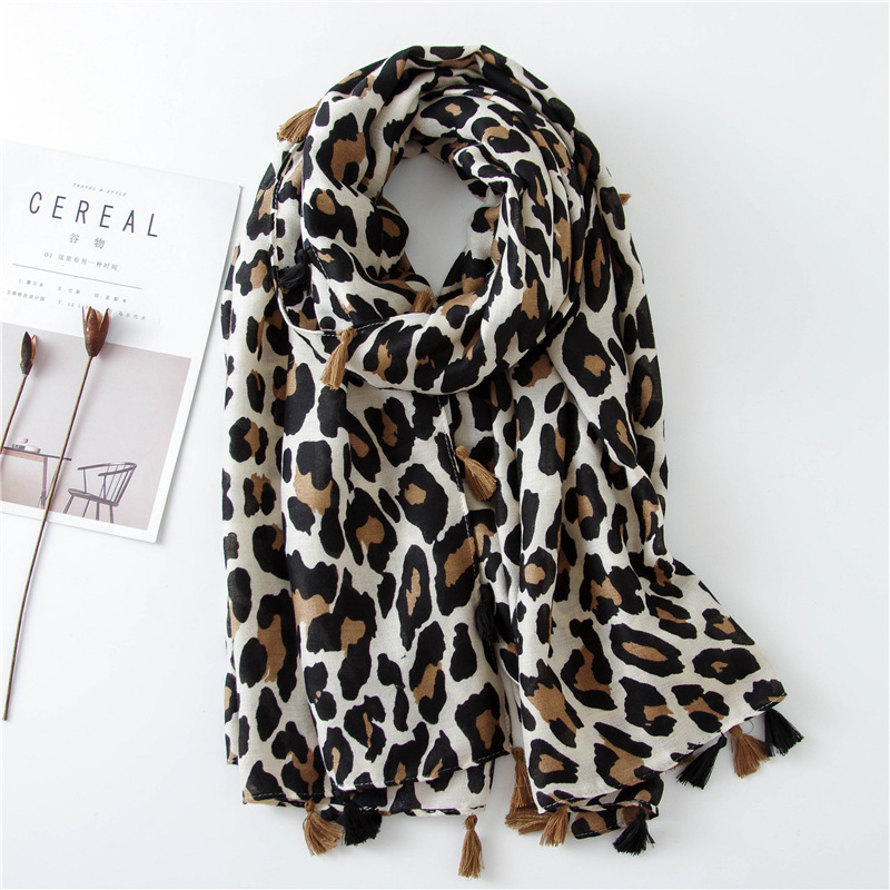 Écharpe de luxe en peau de serpent pour femme, motif léopard sauvage, longue écharpe marron fine et tendance, automne et hiver