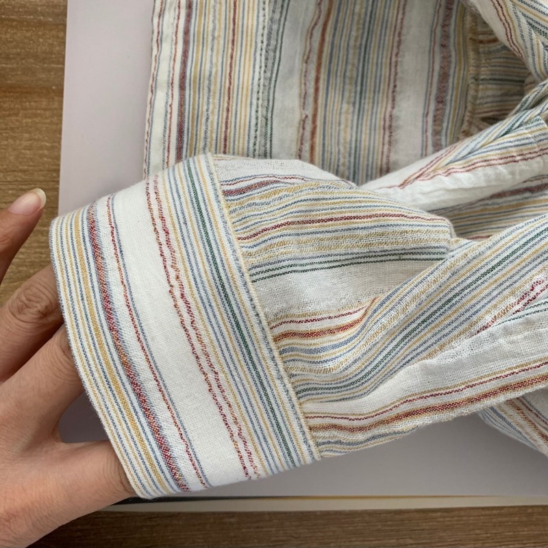 Chemises amples décontractées pour femmes, chemise de protection solaire rayée avec poche et boutons, vêtements, nouvelle mode printemps 2025 781
