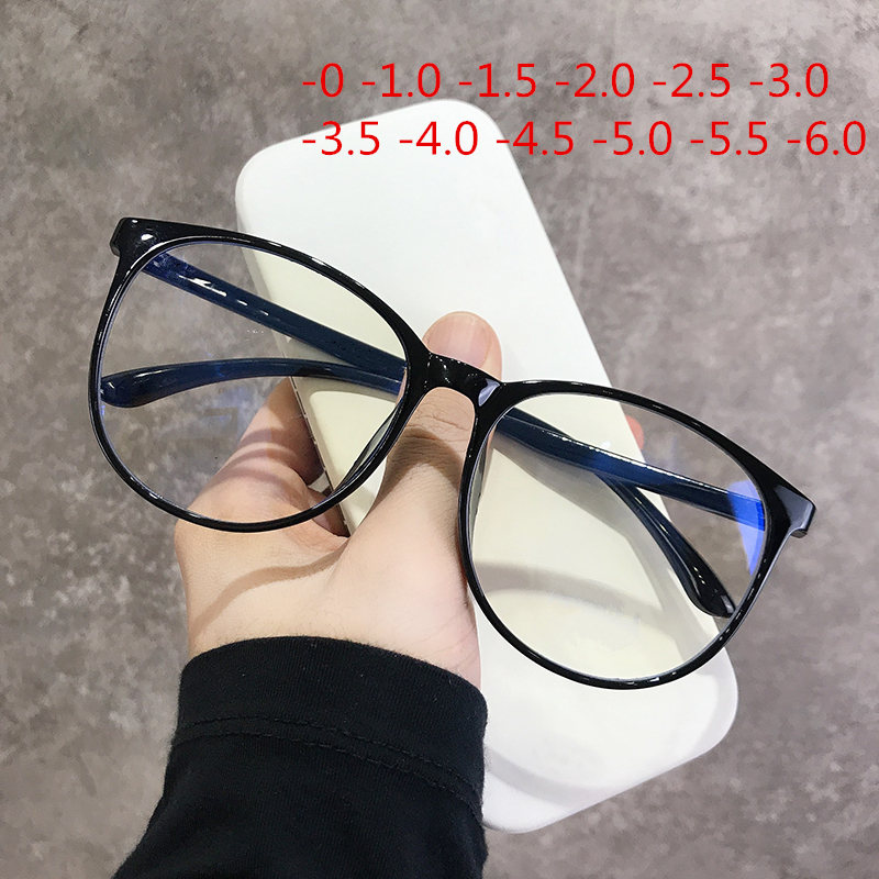 -1.0 1.5 2.0 à 6.0 lunettes de myopie fini noir hommes femmes lunettes transparentes Prescription étudiant lunettes myopes