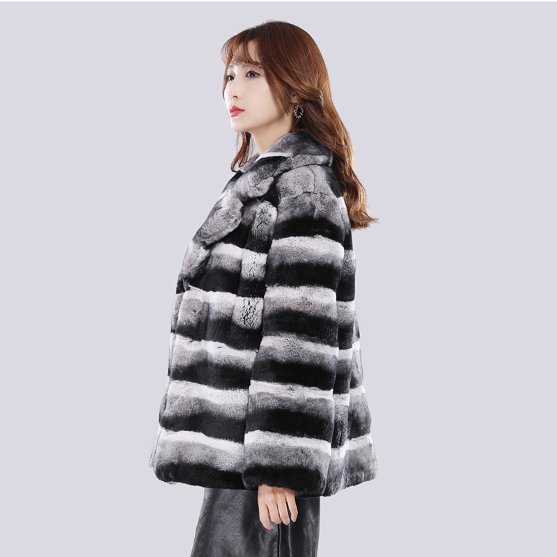 Manteau court en fourrure de vison pour femme, veste chaude décontractée, hiver
