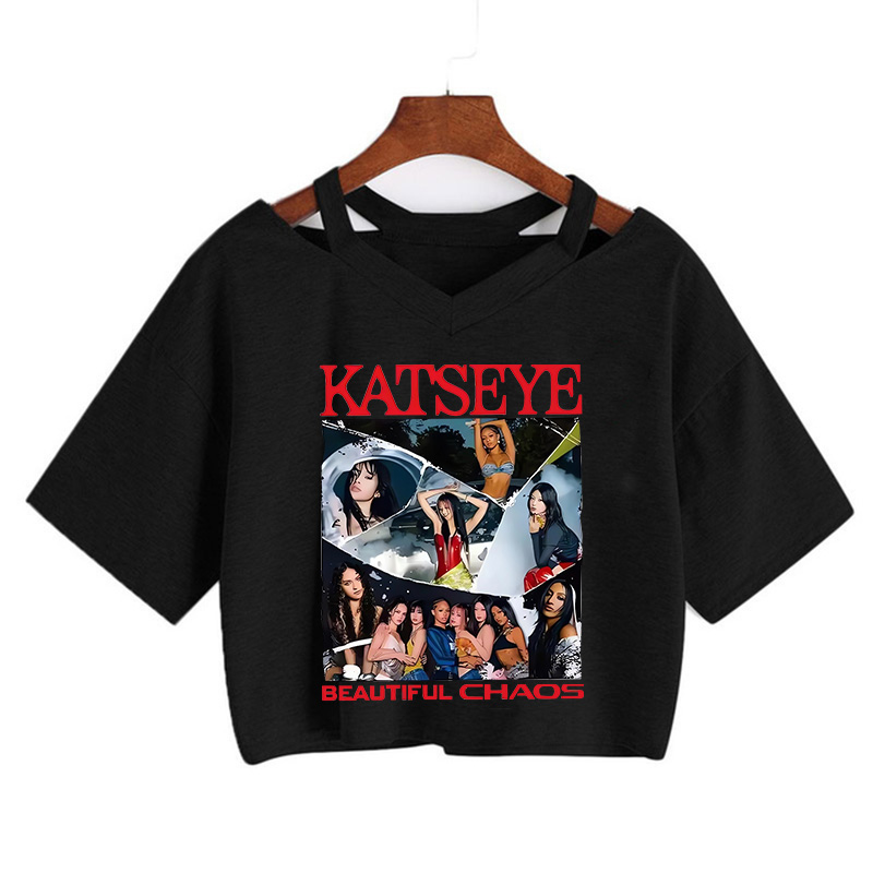 T-shirt court sexy à imprimé œil de chat pour femmes, style gothique Y2k, t-shirt court de style coréen, t-shirt graphique vintage, vêtements pour femmes
