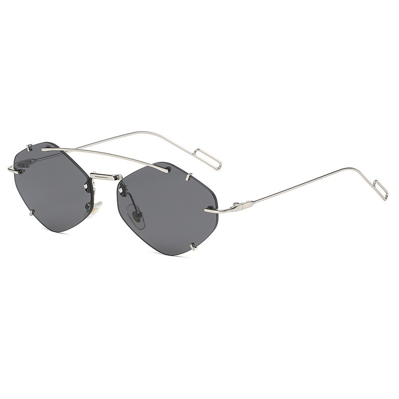 Lunettes de soleil carrées sans monture pour femmes et hommes, lunettes de soleil rétro, lunettes de créateur de marque, nuances de luxe, UV400
