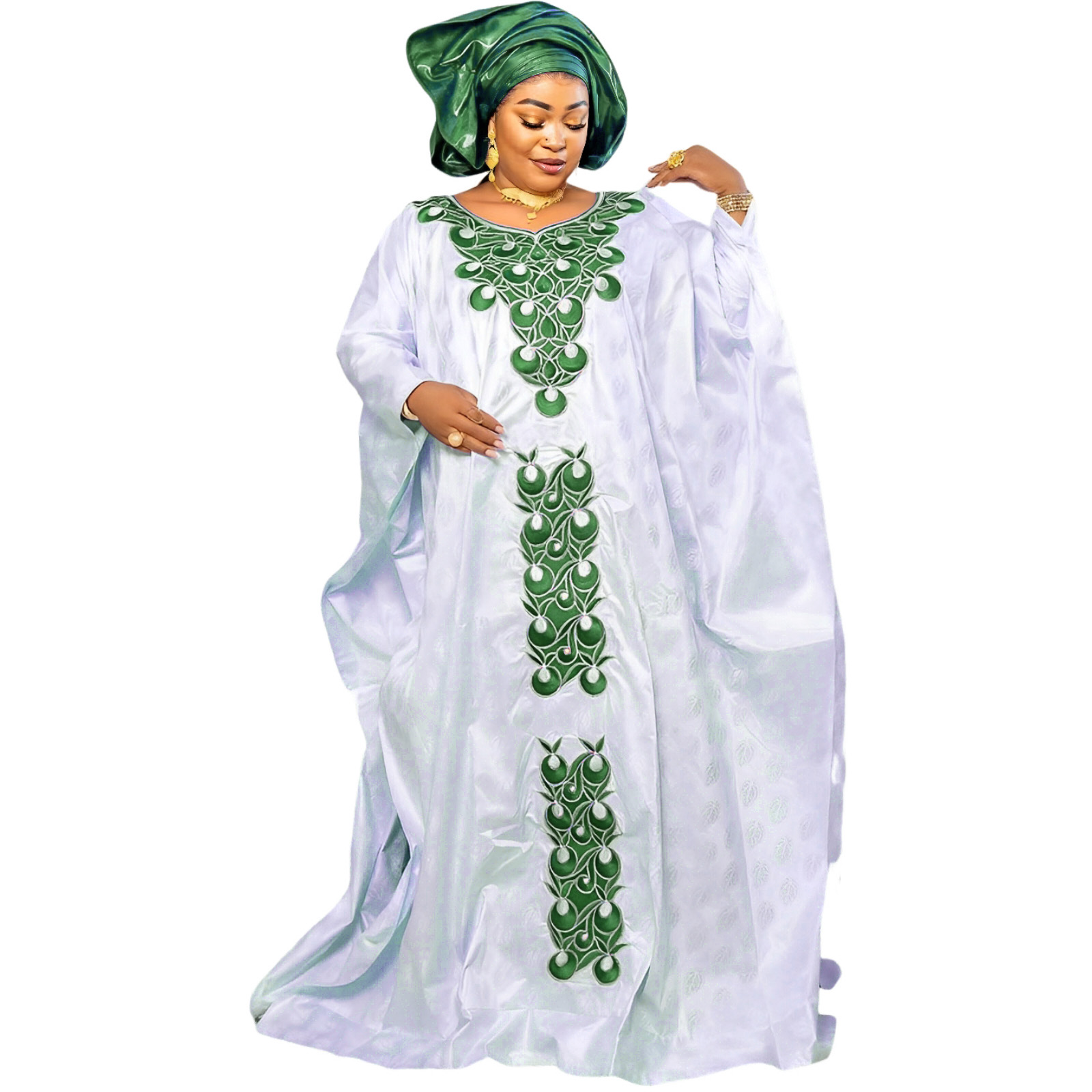 Tenue africaine pour femmes Abaya broderie grande taille robe d'église de fête élégante