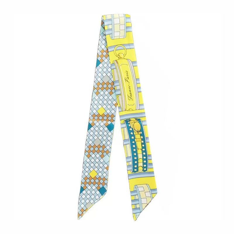 Petit foulard en soie sergé Double face bicolore, mode française, bandeau pour femmes, nouveau sac, ruban à poignée 5x90cm, 2025