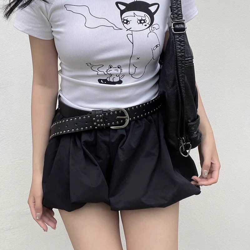 Ceinture en cuir cloutée avec boucle D, ceintures de taille Punk pour femmes, ceinture bleue de luxe, mode Cool, blanc, accessoire en tissu