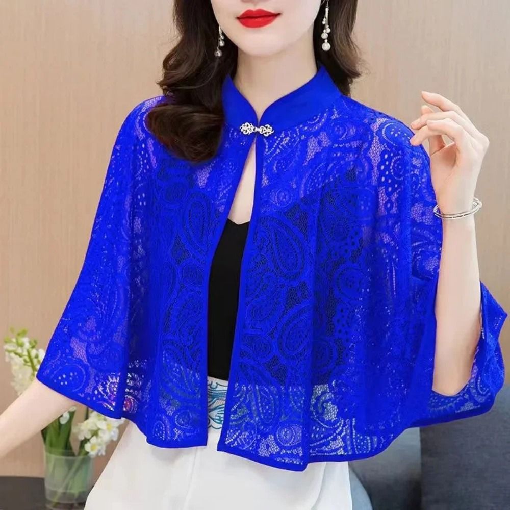 Châle à clapet rétro élégant, bricolage Boho Chic en dentelle, Poncho brodé, Cape courte, gilet ajouré, accessoires de vêtement